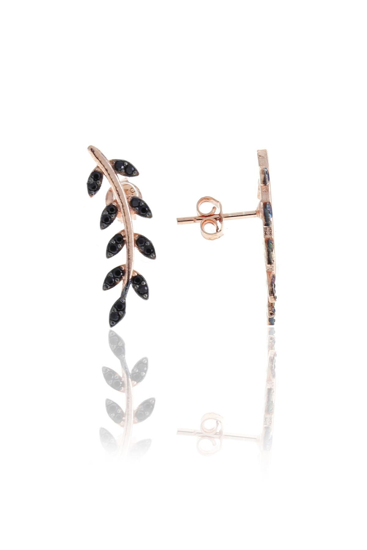 Wheat Ear Rose Silver Earrings 5117