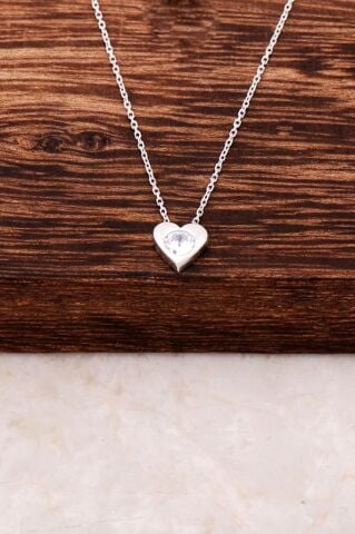 Kalpli Tasarım Gümüş Mini Kolye 3202