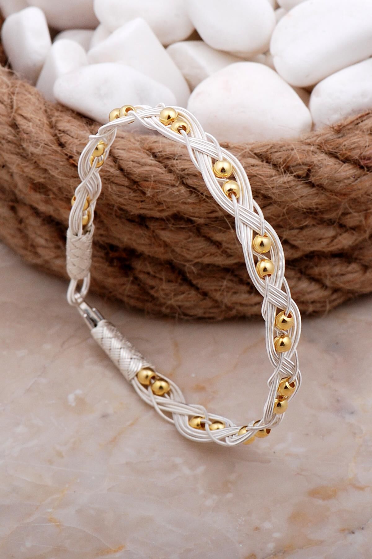 Kazaziye Elişi Altın Kaplama Toplu Gümüş Bileklik 4143