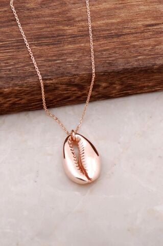 Deniz Kabuğu Rose Gümüş Kolye 3976