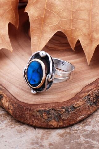 Okyanus Sedefi Elişi Gümüş Yüzük 2980