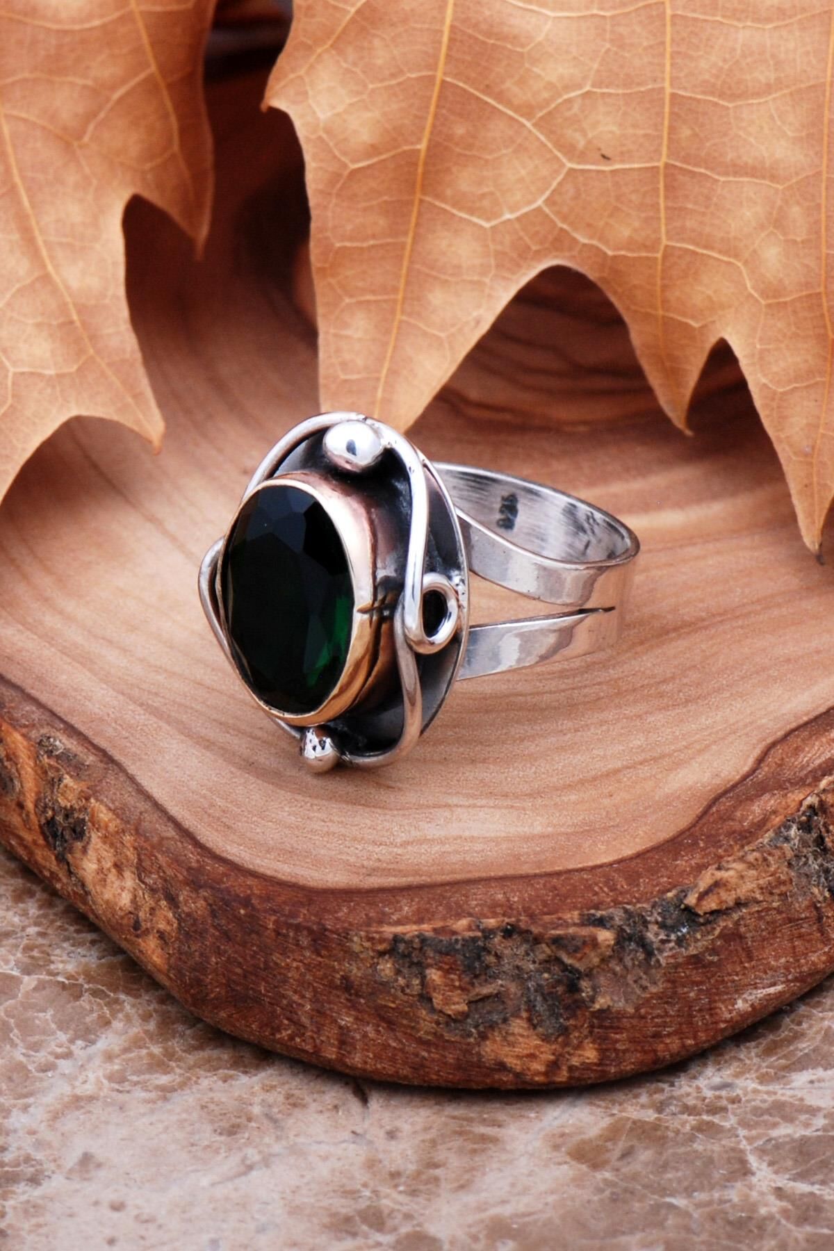 Yeşim Elişi Tasarım Gümüş Yüzük 2981