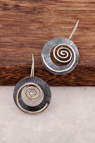 Hayal Tasarım Elişi Gümüş Küpe 4262