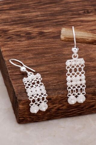 Sallantılı Telkari Gümüş Küpe 4618