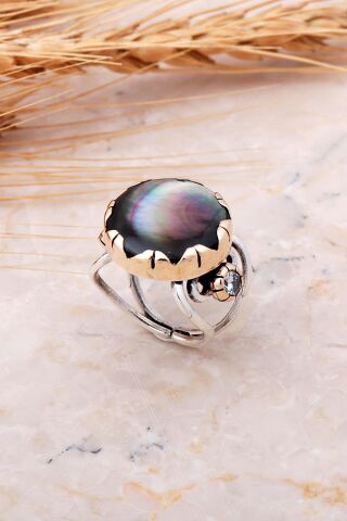 Sedef Elişi Gümüş Tasarım Set 2531