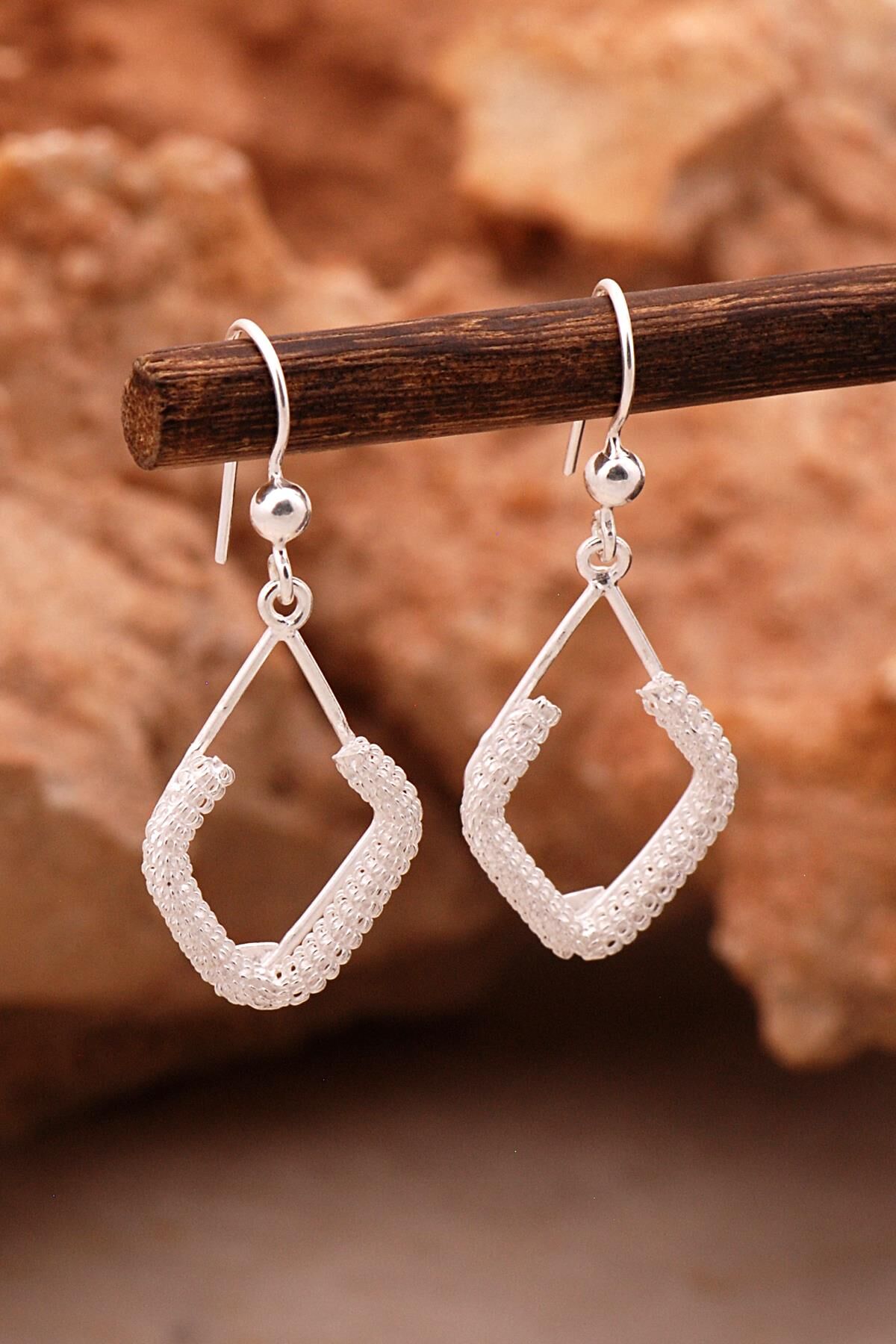 Tasarım Elişi Telkari Gümüş Küpe 6118