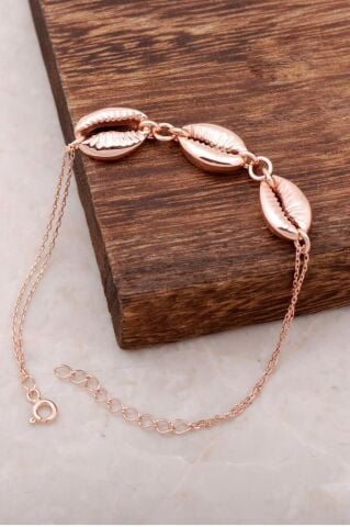 Deniz Kabuğu Rose Gümüş Bileklik 2795