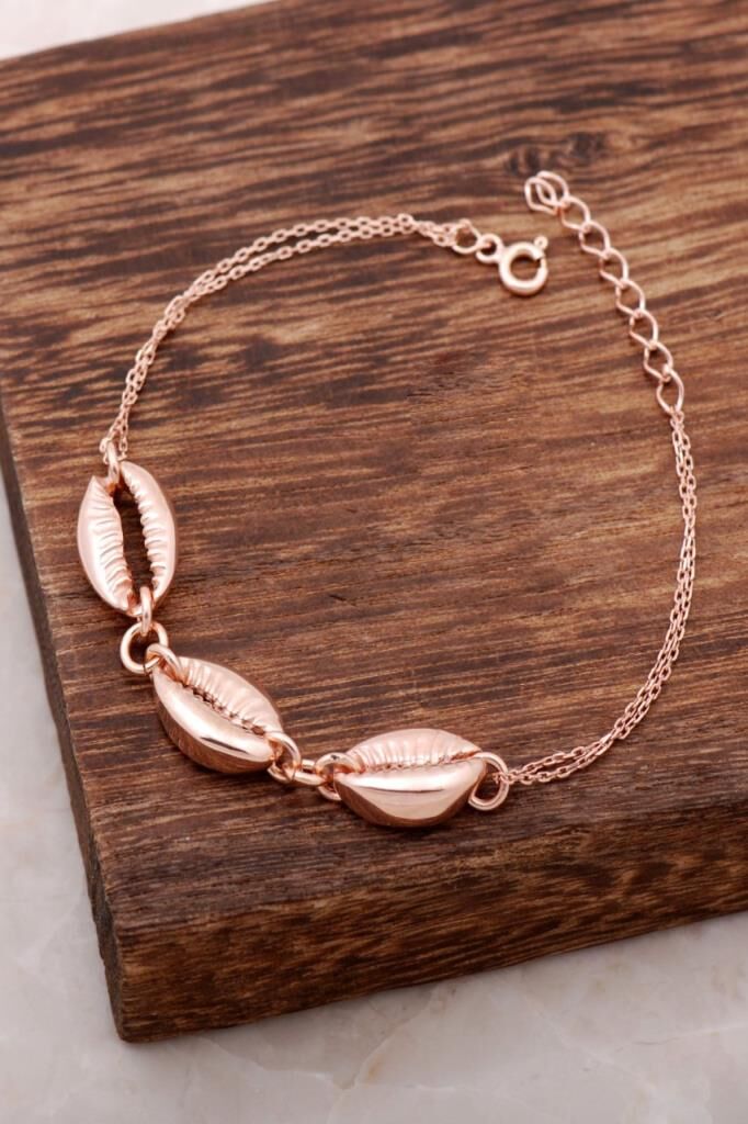 Deniz Kabuğu Rose Gümüş Bileklik 2795