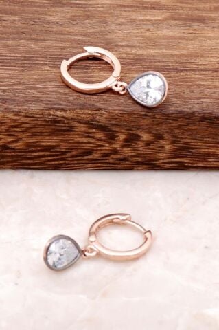 Su Damlası Rose Gümüş Küpe 2082