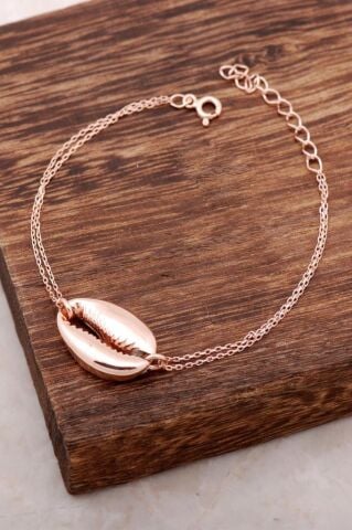 Deniz Kabuğu Rose Gümüş Bileklik 2797