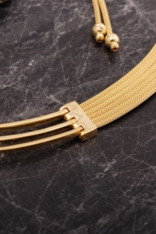 Kaburga Hasır Dorissa Altın Kaplama Elişi Gümüş Set 2846