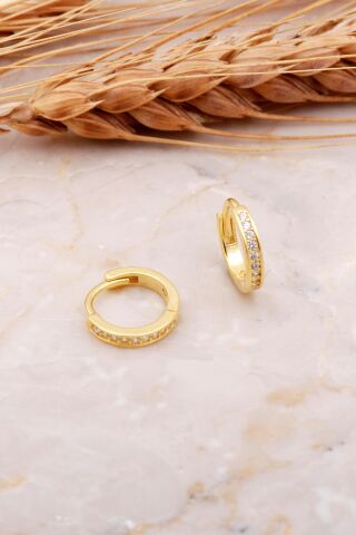 12 mm Halka Altın Kaplama Mini Gümüş Küpe 5887