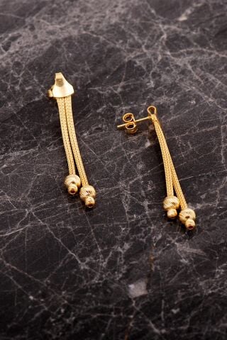 Hasır Dorika Altın Kaplama Elişi 925 Ayar Gümüş Set 2847