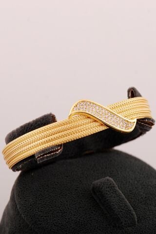 Hasır Dorika Altın Kaplama Elişi 925 Ayar Gümüş Set 2847