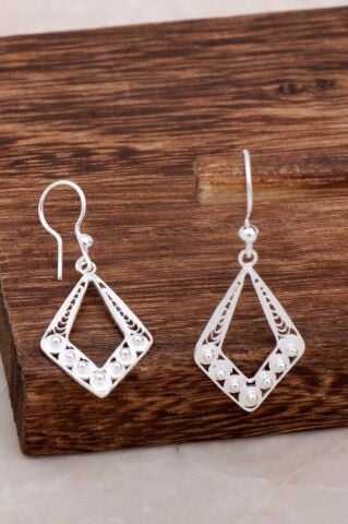 Telkari Tasarım Gümüş Küpe 4627