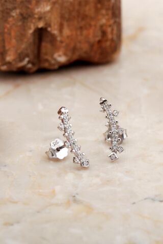 Ritim Mini Rodyum Kapalama Gümüş Küpe 6925