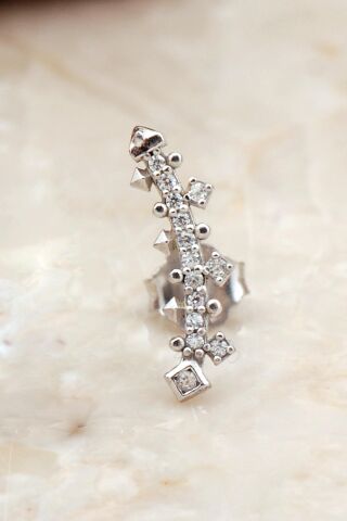 Ritim Mini Rodyum Kapalama Gümüş Küpe 6925