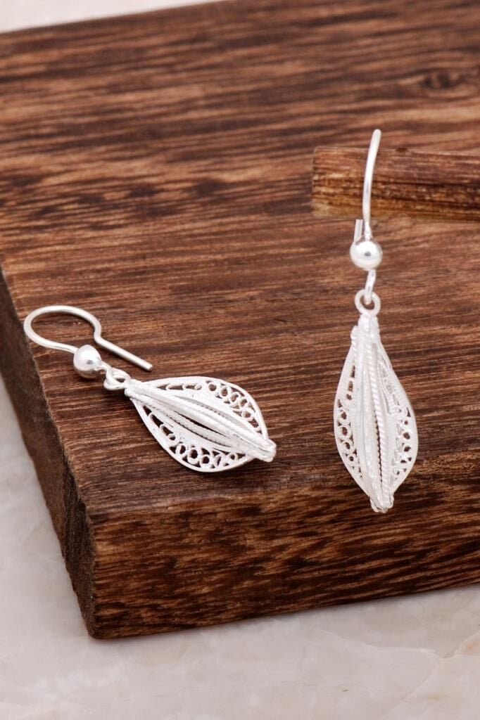 Telkari Tasarım Gümüş Küpe 4634