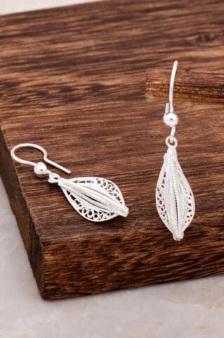 Telkari Tasarım Gümüş Küpe 4634