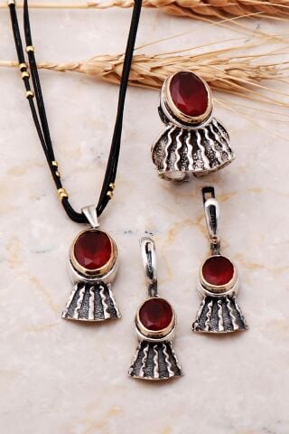 Yaşam Ağacı Tasarım Elişi Gümüş Set 1990