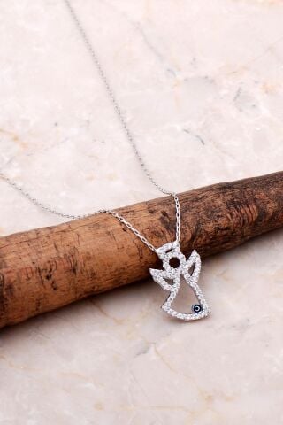 Melek Figürlü Nazar Boncuklu Kolye 6957