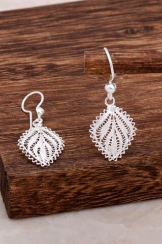 Telkari Tasarım Gümüş Küpe 4639