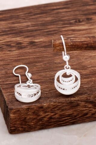 Telkari Tasarım Gümüş Küpe 4640