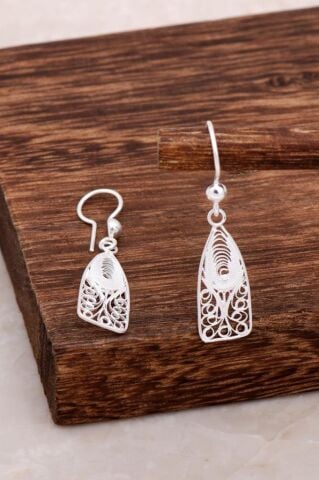 Telkari Tasarım Gümüş Küpe 4641