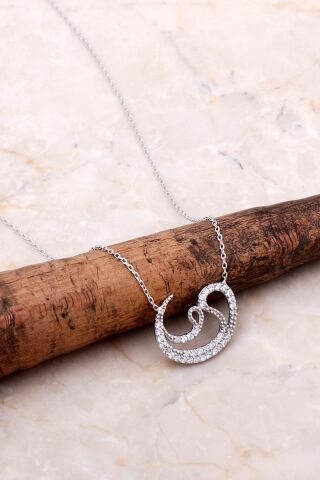 Vav Harfli Gümüş Kolye 6959