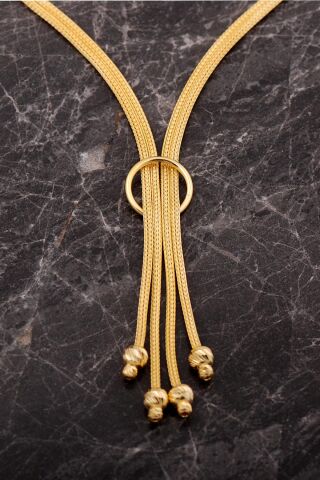 Hasır Dorissa Altın Kaplama Elişi Gümüş Set 2851