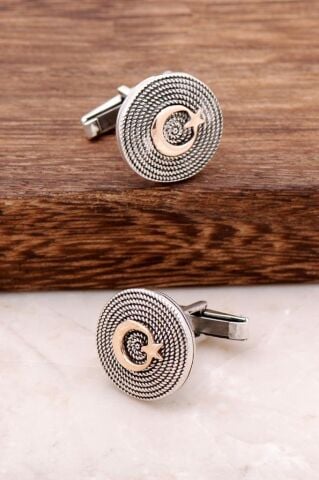 TELKARİ EL SARMASI AY YILDIZ KOL DÜĞMESİ 19