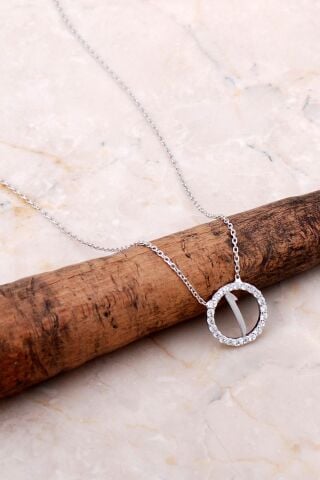 Elif Harfli Gümüş Kolye 6966