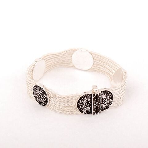 Mardin Güneşi Hasır Elişi 925 Ayar Gümüş Bileklik 1951