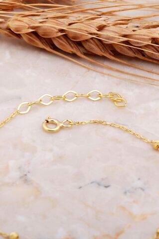 Kadın Sim Dorika Top Altın Kaplama Gümüş Bileklik 4147