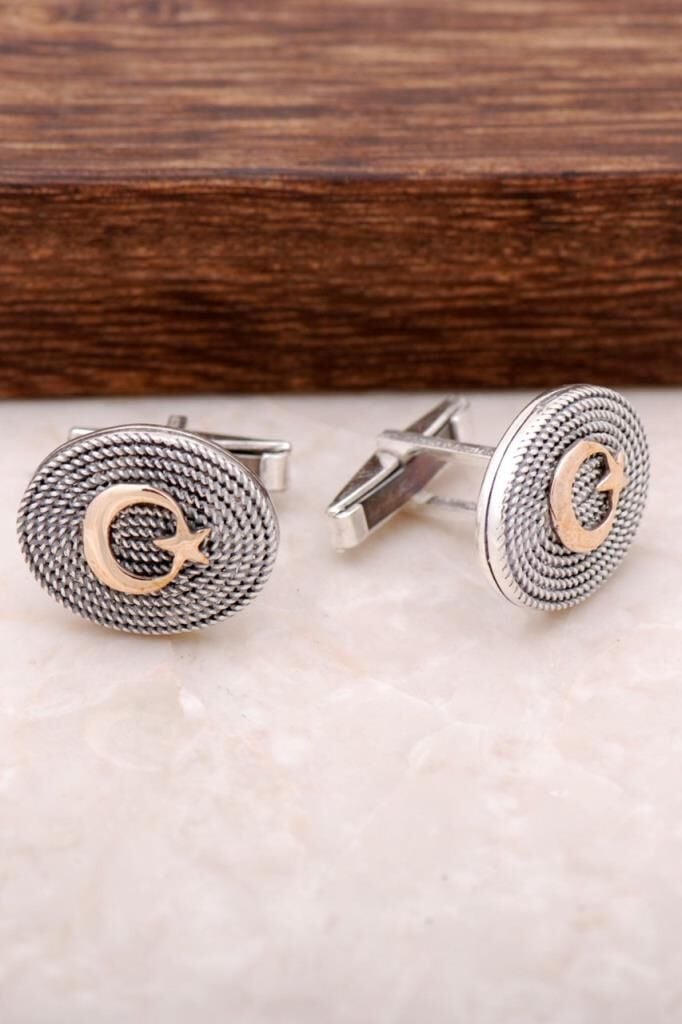 TELKARİ EL SARMASI AY YILDIZ KOL DÜĞMESİ 20