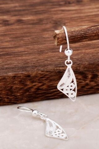 Telkari Tasarım Gümüş Küpe 4648