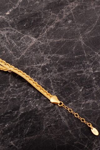 Halat Model Dorissa Hasır Burgu Altın Kaplama Elişi Gümüş Set 2856