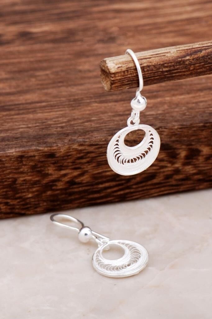 Halka Tasarım Telkari Gümüş Küpe 4650