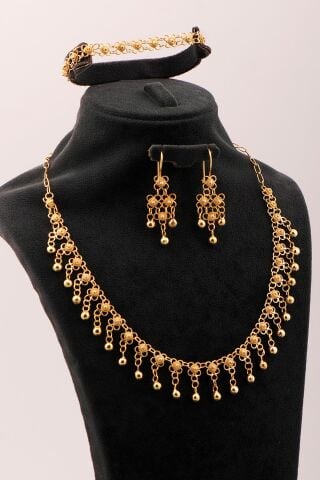 Midyat Telkarisi Yöresel Kişniş Akıtma Altın Kaplama Elişi Gümüş Set 2857