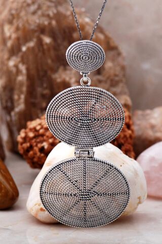 Telkari İşlemeli El Sarması Gümüş Kolye 6780