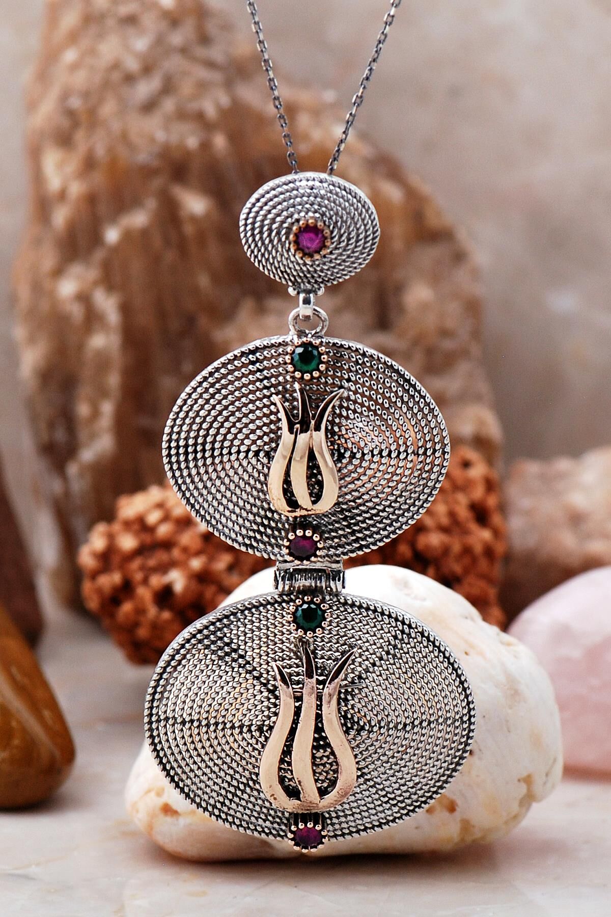 Telkari İşlemeli El Sarması Gümüş Kolye 6781