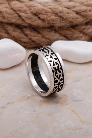 Tasarım Elişi Gümüş Erkek Alyans 02