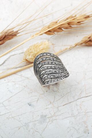 Taşsız Dalgalı Ayarlanabilir Gümüş Yüzük 5989