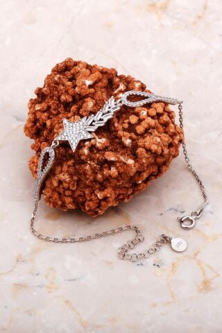 Kayan Yıldız Rodyumlu Gümüş Bileklik 4160