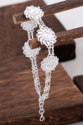 Çiçek Tasarım Telkari Gümüş Bileklik 3100