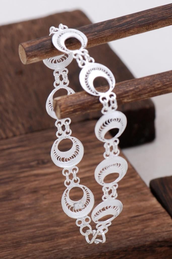 Halka Tasarım Gümüş Bileklik 3105