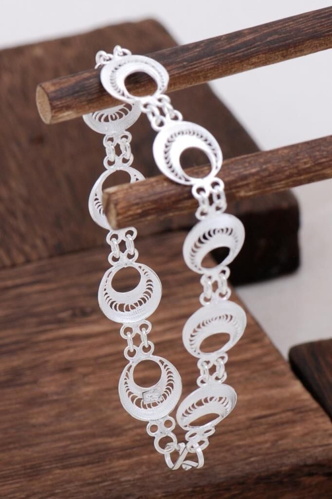 Halka Tasarım Gümüş Bileklik 3105