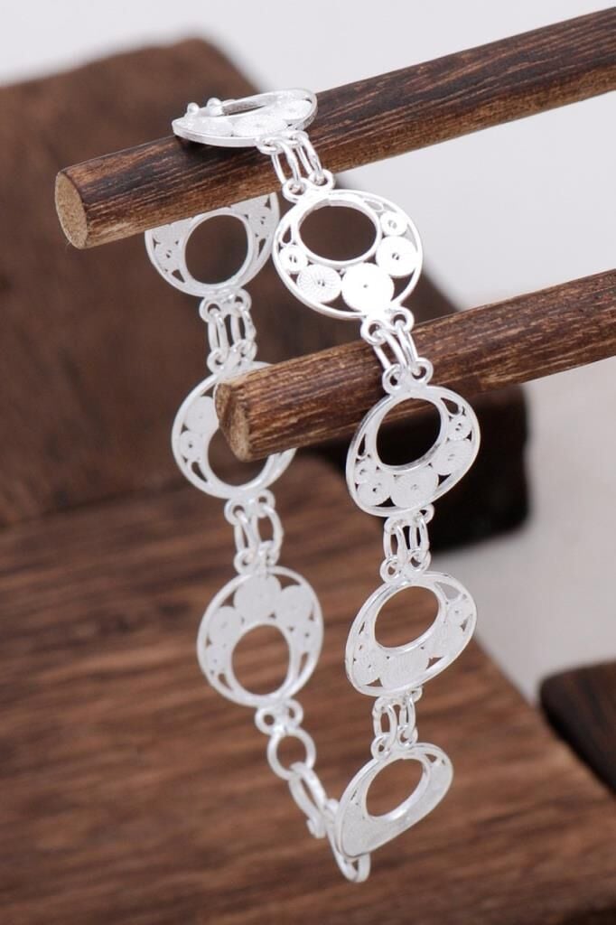 Halka Tasarım Gümüş Bileklik 3106