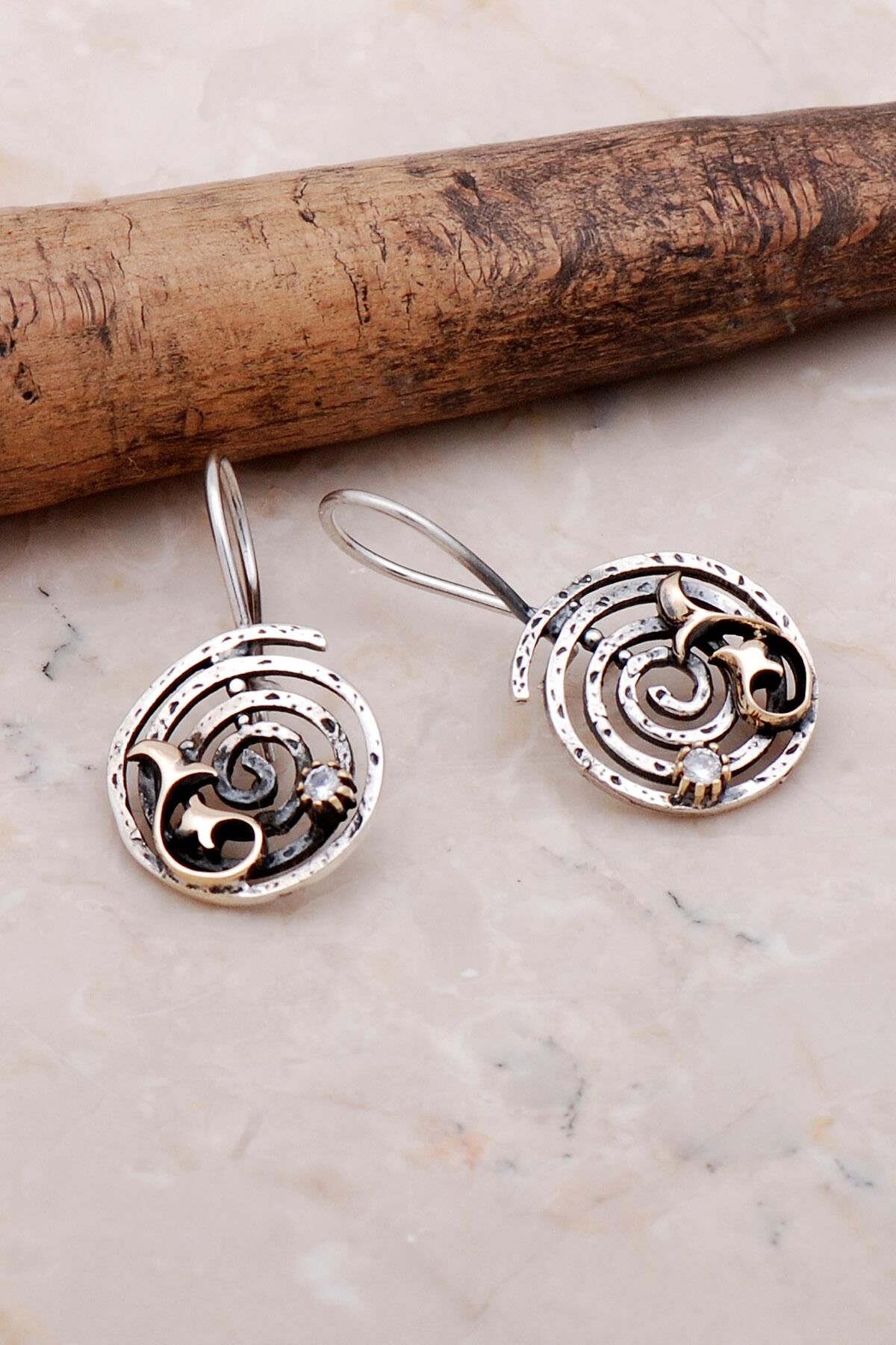 Sarma Elişi Tasarım Gümüş Küpe 5391