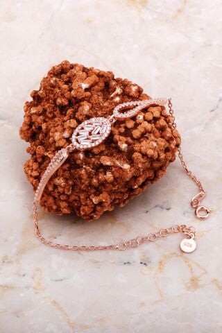 Baget Oval Rose Gümüş Bileklik 4167